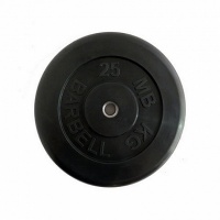 диск обрезиненный d26мм mb barbell mb-atlet26 25кг черный