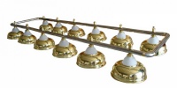 лампа на двенадцать плафонов crown d38 (золотистая, серебр. штанга) 75.016.12.0