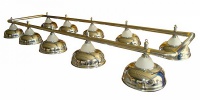 лампа на десять плафонов crown d38 (золотистая, серебр. штанга) 75.016.10.0