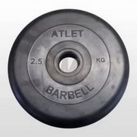 диск обрезиненный d51мм mb barbell atlet 2,5кг черный