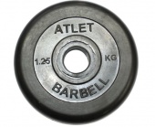 Диск обрезиненный barbell atlet 1.25 кг / диаметр 26 мм