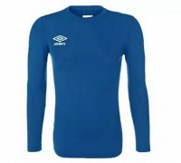 футболка тренировочная umbro fw ls crew baselayr с длинным рукавом (030) синяя
